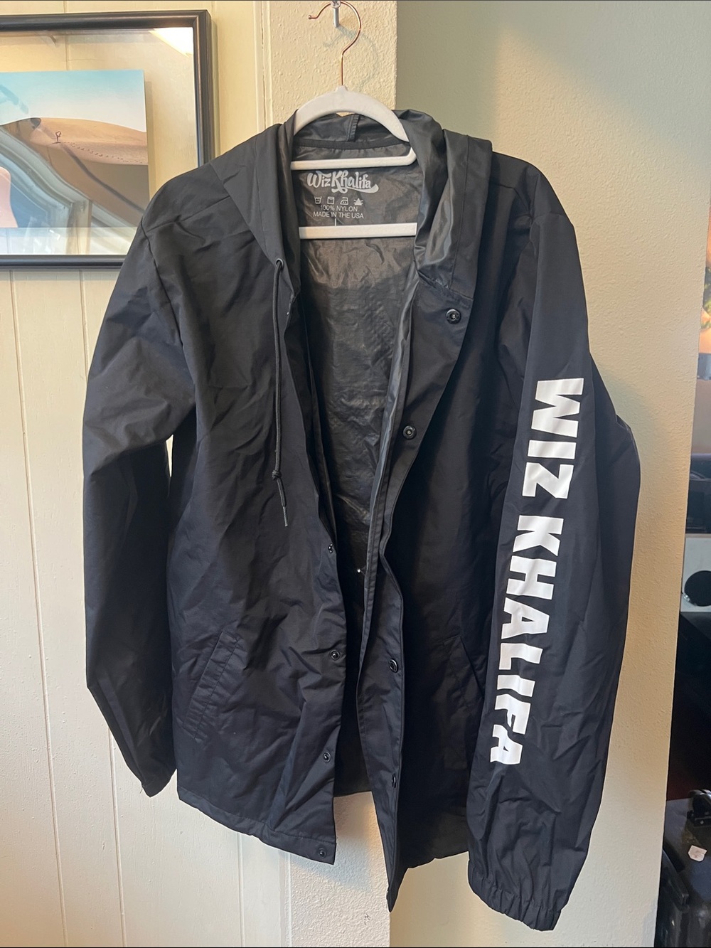 Black Lightweight Hooded Coach Jacket